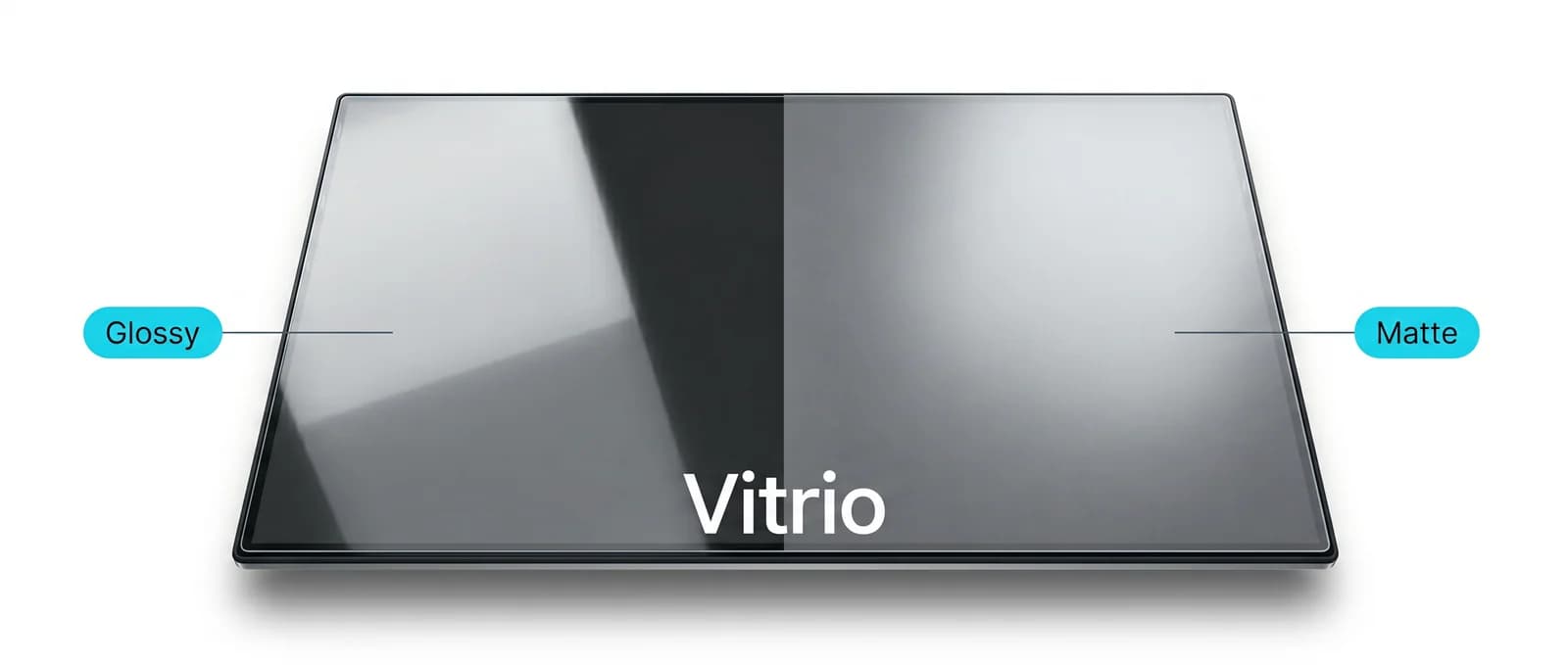 Vitrio fényes és matt kivitel összehasonlítása egy kijelzőn